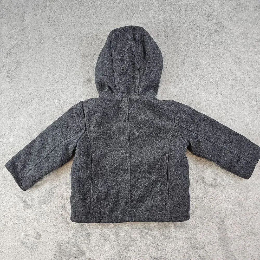 U.S. Polo Assn. Jacket Boys 18 Month Dark Gray Hooded‎ Long Sleeve Wool